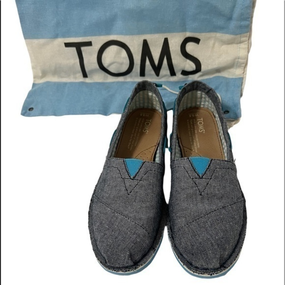Toms Blue Denim-Like Flats Size 5.5
